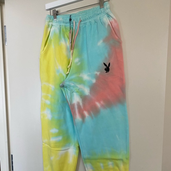 🔄 Playboy Pastel Tie Dye Oversized Joggers - Picture 6 of 6